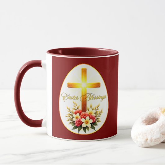 Easter Blessings – Christian Faith Art - caneca マグカップ (ドーナツ)