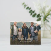 Easter Blessings Christian Family Photo Modern シーズンポストカード (スタンド正面)