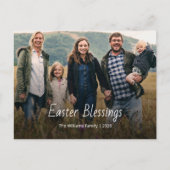 Easter Blessings Christian Family Photo Modern シーズンポストカード (正面)