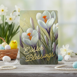 Easter Blessings Crocus Floral Gold Foil Card 箔シーズンカード