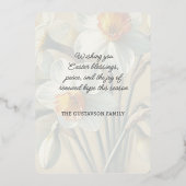 Easter Blessings Daffodil Floral Gold Foil Card 箔シーズンカード (裏面)