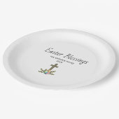 Easter Blessings Decorated Eggs Christian Cross  ペーパープレート (アングル)
