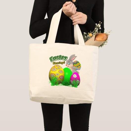 Easter Blessings-Easter Tote Bag ラージトートバッグ (正面(商品))