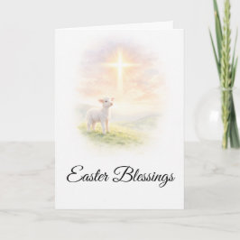 Easter Blessings Lamb of God Christian Easter Card カード