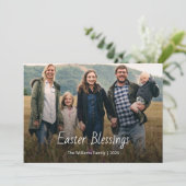 Easter Blessings Modern Christian Family Photo  シーズンカード (スタンド正面)