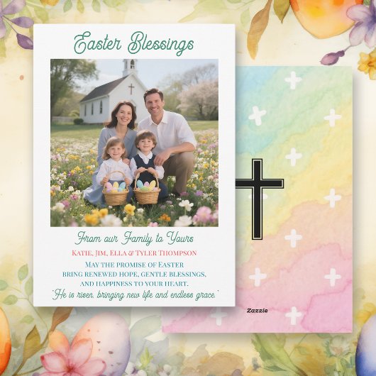 Easter Blessings  Personalized Photo Template シーズンカード