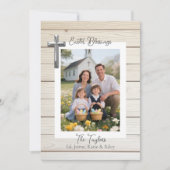 Easter Blessings Rustic Wood Personalized Photo    シーズンカード (正面)