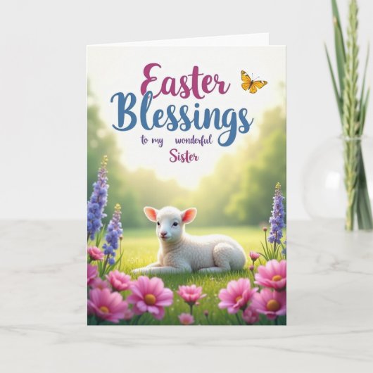 Easter Blessings Sister Spring Card カード (正面)
