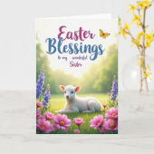 Easter Blessings Sister Spring Card カード (黄色い花)