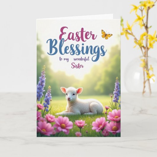 Easter Blessings Sister Spring Card カード (黄色い花)