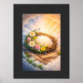 Easter Blooming Crown of Thorns 3D Papercut Art  ポスター (正面)