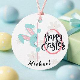 Easter Blue Bunny Personalized Favor Tags フェイバータグ