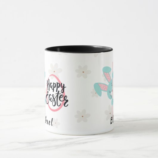 Easter Blue Bunny Personalized Mug マグカップ (中央)