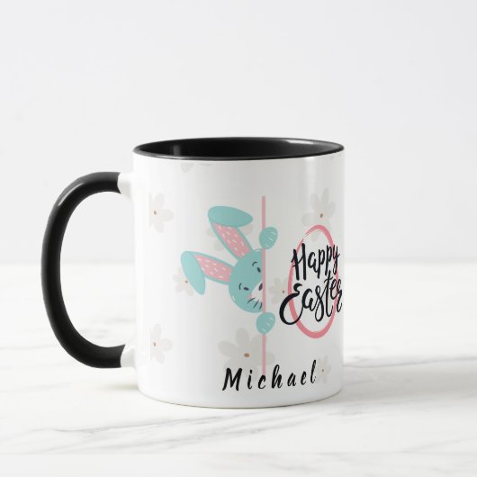 Easter Blue Bunny Personalized Mug マグカップ (左)