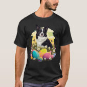 Easter Border Collie Bunny Eggs Dog on Easter Bord Tシャツ (正面)