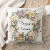  Easter Botanical Watercolor Floral Accent  クッション (ブランケット)