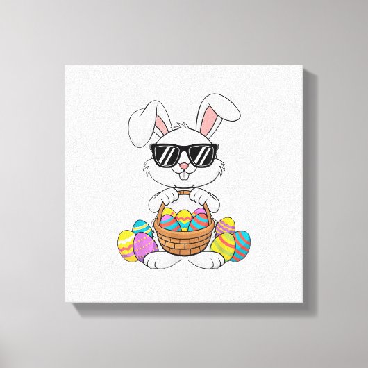 Easter Boys Girls Kids Toddler Bunny Rabbit Easter キャンバスプリント (正面)