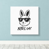Easter Bruh Bunny Sunglasses Funny Meme Men Boys K キャンバスプリント (インサイチュ (ウッドフロア))