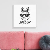 Easter Bruh Bunny Sunglasses Funny Meme Men Boys K キャンバスプリント (インサイチュ (リビング))