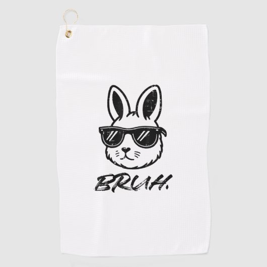 Easter Bruh Bunny Sunglasses Funny Meme Men Boys K ゴルフタオル (正面)