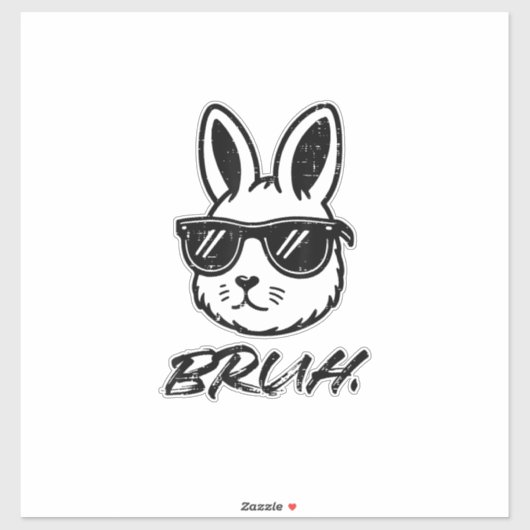 Easter Bruh Bunny Sunglasses Funny Meme Men Boys K シール (シート)
