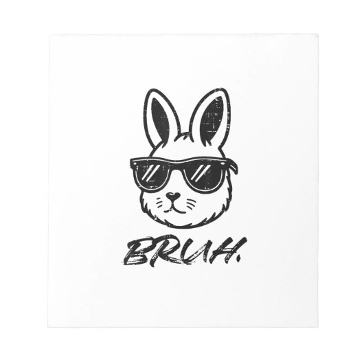 Easter Bruh Bunny Sunglasses Funny Meme Men Boys K ノートパッド (正面)