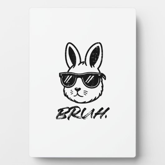 Easter Bruh Bunny Sunglasses Funny Meme Men Boys K フォトプラーク (正面)