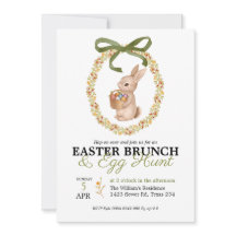 Easter Brunch and Egg Hunt Bunny Floral Invitation