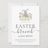 Easter Brunch and Egg Hunt Cute Bunny Invitation 招待状 (正面)