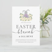 Easter Brunch and Egg Hunt Cute Bunny Invitation 招待状 (スタンド正面)