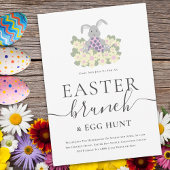 Easter Brunch and Egg Hunt Cute Bunny Invitation 招待状