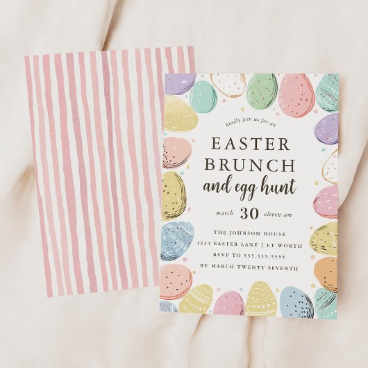 Easter Brunch and Egg Hunt Easter Holiday 招待状