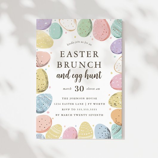 Easter Brunch and Egg Hunt Easter Holiday 招待状