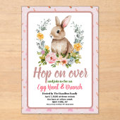 Easter Brunch & Egg Hunt Floral Watercolor Bunny  アクリル招待状 (正面)