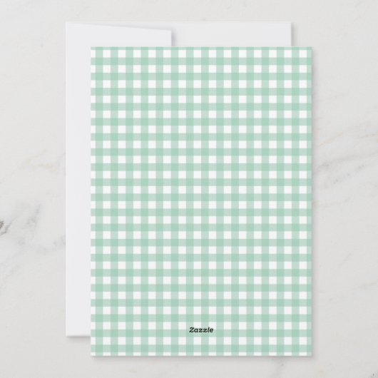 Easter Brunch & Egg Hunt Green Gingham シーズンカード (裏面)