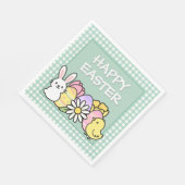 Easter Brunch & Egg Hunt Green Gingham  スタンダードランチョンナプキン (角)