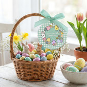 Easter Brunch & Egg Hunt Green Gingham フェイバータグ