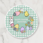 Easter Brunch & Egg Hunt Green Gingham フェイバータグ (裏面)