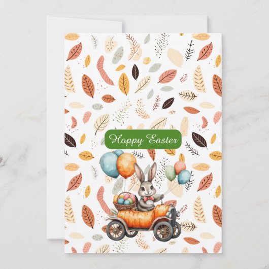 Easter Brunch & Egg Hunt | Spring Bunny Carrot Car 招待状 (裏面)