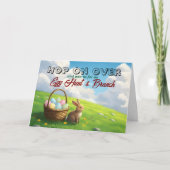 Easter Brunch & Egg Hunt Spring Meadow Bunny 招待状 (正面)