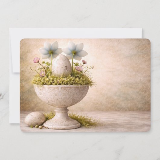 Easter Brunch Invitation Minimal Floral Spring 招待状 (裏面)