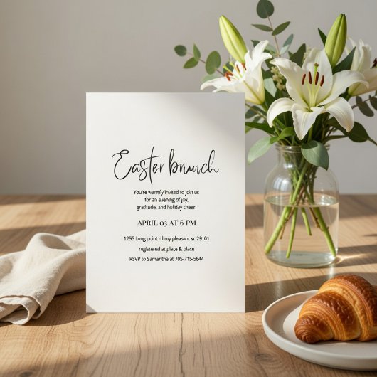Easter Brunch Invitation | Modern Elegant Spring  招待状