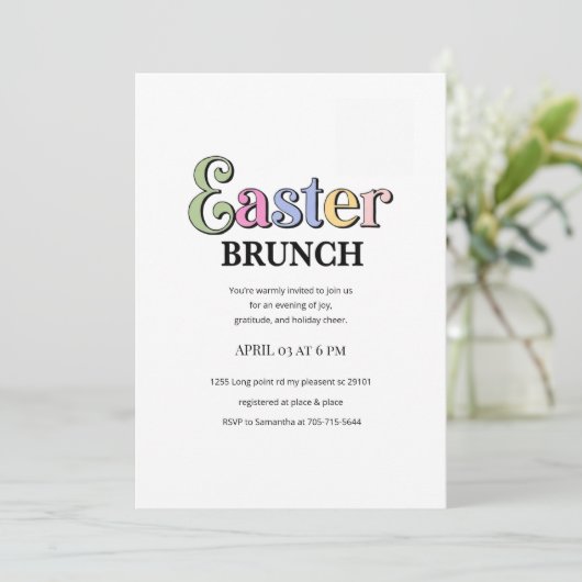 Easter Brunch Invitation | Modern Elegant Spring 招待状 (スタンド正面)