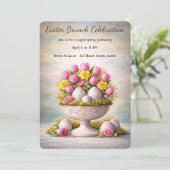 Easter Brunch Invitation Tulips Floral Spring  招待状 (スタンド正面)