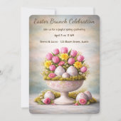 Easter Brunch Invitation Tulips Floral Spring  招待状 (正面)