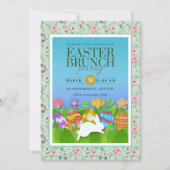 Easter Brunch Party – Colorful Bunny & Eggs 招待状 (正面)