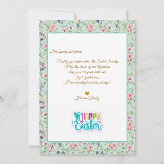 Easter Brunch Party – Colorful Bunny & Eggs 招待状 (裏面)