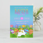 Easter Brunch Party – Colorful Bunny & Eggs 案内状 (スタンド正面)