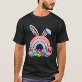 Easter Bunnies Rainbow Nature Women Easter Day Egg Tシャツ (正面)