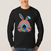 Easter Bunnies Rainbow Nature Women Easter Day Egg Tシャツ (正面)